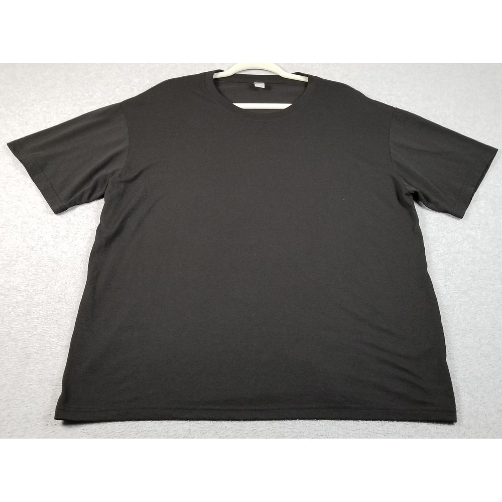 T-Shirt Men's XXL 2XL Solid Black Short Sleeve Cotton‎ Basic Tee Casual DIY Crew